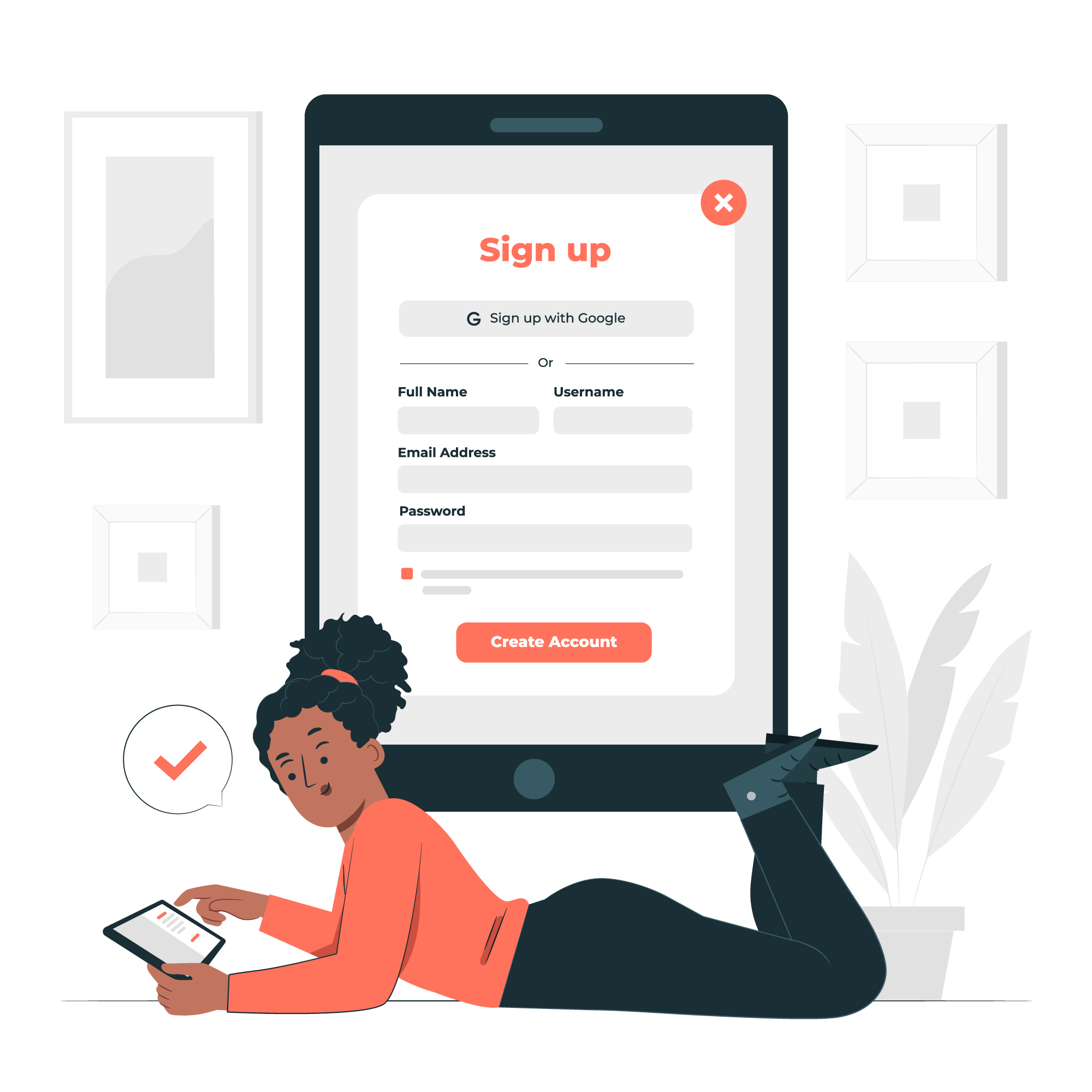 Image describing the Sign up process in jobs platform JobsReach