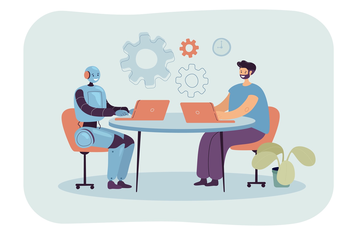 Image illustarting the hassle free job creation with the help of AI
